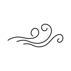 Wind blow line icon vector 