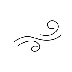 Wind blow line icon vector 