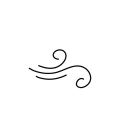 Wind blow line icon vector 