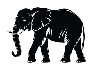 Elephant Side Profile Silhouette Illustration