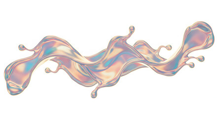 Iridescent Liquid Splash Holographic Fluid Art for Modern Design Projects and Creative Visualizations