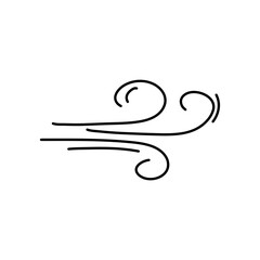 Wind blowing line icon. Windy, storm, breeze weather design