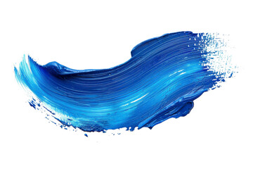 Blue brush stroke on a transparent background, perfect for graphic design, grunge textures, and modern artistic elements.