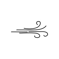 Wind blowing line icon. Windy, storm, breeze weather design