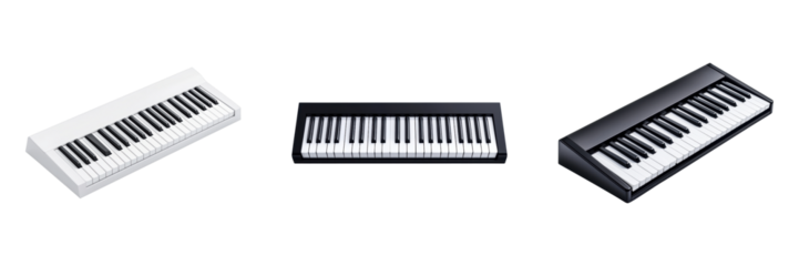 Trio of Stylish Keyboards in Black and White