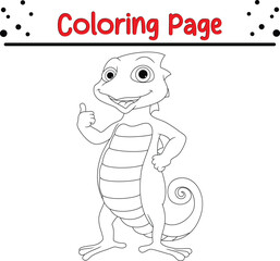 Iguana Coloring Book Page Kids
