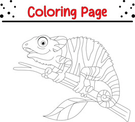 Cute Iguana Coloring Book Page Kids