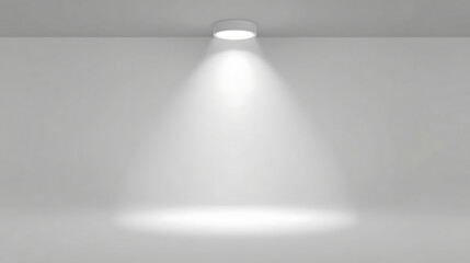 Minimalist Spotlight Illustration on Light Gray Background with Soft Gradient and Clean Lighting