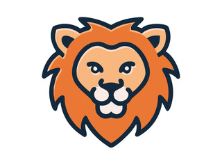 Obraz premium Bold Lion Head Logo Design for Brand Identity , A stylized, minimalist vector graphic of a lion's head. 