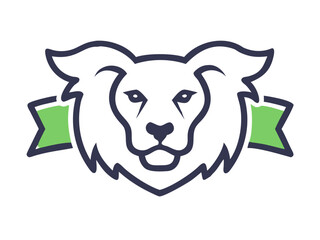 Bold Lion Head Logo Design for Brand Identity , A stylized, minimalist vector graphic of a lion's head. 