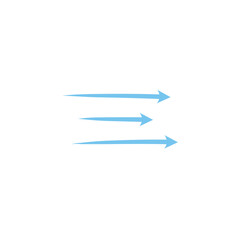 Airflow icon vector. Fresh air circulation for air purification, ventilation or conditioning visualization