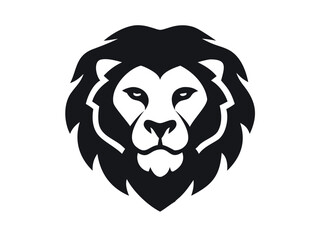 Obraz premium Bold Lion Head Logo Design for Brand Identity , A stylized, minimalist vector graphic of a lion's head. 