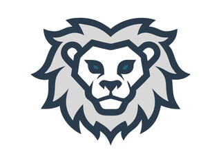 Fototapeta premium Bold Lion Head Logo Design for Brand Identity , A stylized, minimalist vector graphic of a lion's head. 