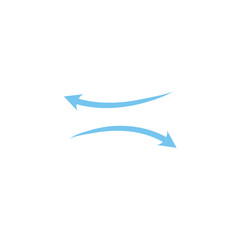 Airflow icon vector. Fresh air circulation for air purification, ventilation or conditioning visualization