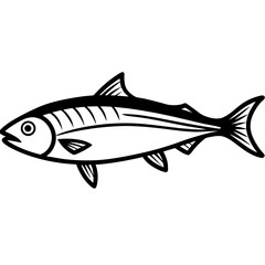 Mackerel  fish vector illustration perfect for posters, icon, t-shirts, cards, wall art prints and ai design.