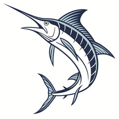 Naklejka premium Marlin fish vector illustration perfect for posters, icon, t-shirts, cards, wall art prints and ai design.