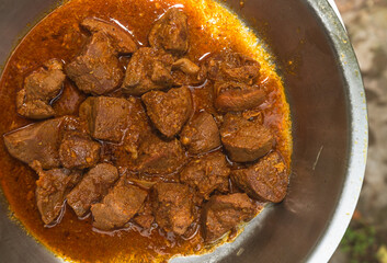 A traditional Bengali dish, known as Goat Liver Curry or mutton "mete chorchori". Goat or mutton liver is most nutritionally dense foods on the planet, providing vitamin B12, vitamin A, iron, zinc. 