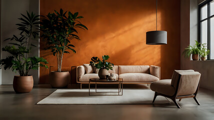 modern living room with fireplace, living room interior, modern living room