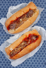 Traditional South African Boerewors rolls on Shwe Shwe