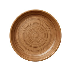 Wooden plate on white background