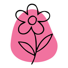 Outline Flower Over Soft Color Blobs