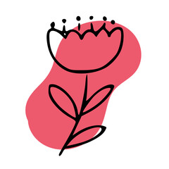 Outline Flower Over Soft Color Blobs