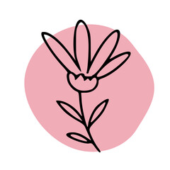 Outline Flower Over Soft Color Blobs