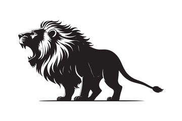 Roaring Lion Silhouette Illustration