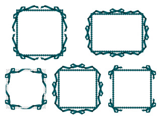 リボン、ビーズF、m16青緑