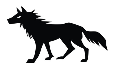 Side Profile Wolf Silhouette Illustration