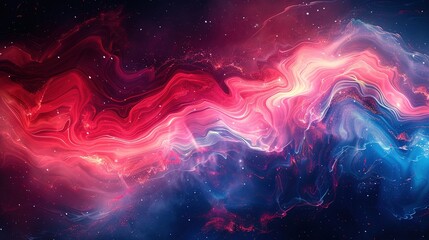 Cosmic Nebula: Red and Blue Galactic Clouds, Stellar Dust, Space Background, Astronomy Wallpaper, Universe Art