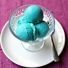 Delicious Single Flavor Ice Cream Elegant Dessert Presentation
