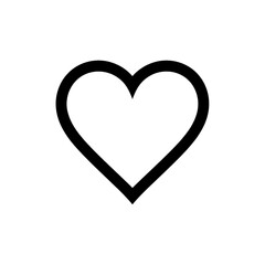 Simple outline of a heart shape isolated on a transparent background for design isolated on transparent background
