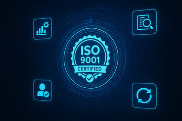 ISO 9001 certification, quality management, business compliance, certified document, ISO standard, ISO paperwork, quality assurance, compliance concept, certification stamp, ISO audit, red ISO 9001 st