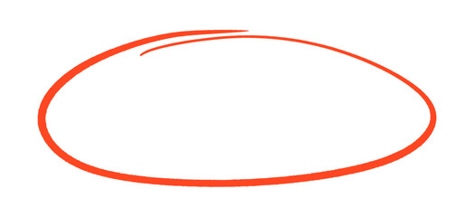 Freehand ellipse outline, quick marker stroke. Encircle shape for highlighting text. Vector design element in sketch style.