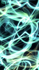 Abstract digital background showcasing interconnected vibrant lines in blue and green