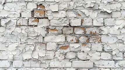 Distressed White Brick Wall Texture: Grunge Background for Design Projects