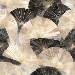 Traditional batik pattern with geometric shapes in neutral tones, background