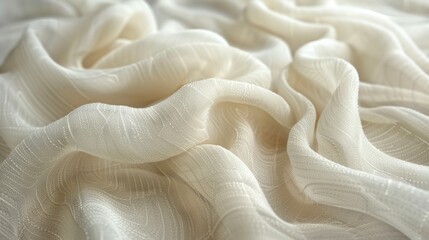 Creamy Textured Fabric: Close-Up of Soft, Draped Textile with Subtle Sparkle - Perfect for Fashion, Design, and Backgrounds
