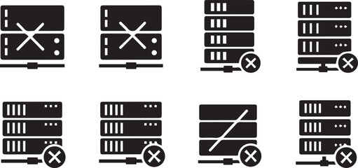 Server Downtime Vector Set | Network Outage & System Failure Illustration