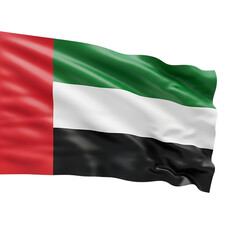 Waving flag of the united arab emirates on a white background