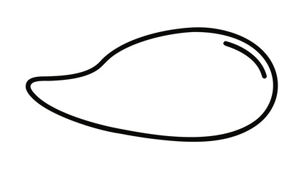 Single continuous outline of a mango with slight tapering, clean 2 pt line, blank background.

