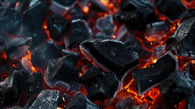 Burning anthracite on the surface of coal bed.