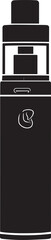 Black Silhouette of Vape Atomizer Icon Vector