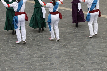 Young dancers in traditional Basque folk costume