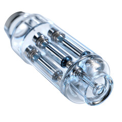 Transparent cylindrical device with internal components