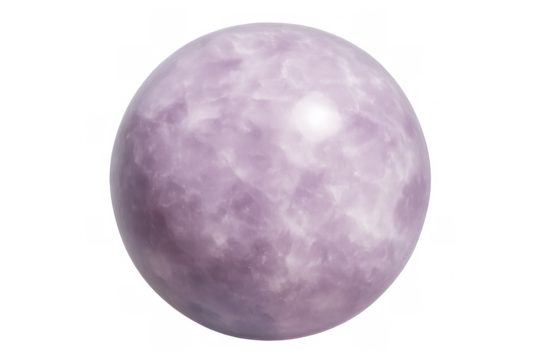 Vibrant purple planet spinning, cosmic atmospheric swirls surrounding celestial body against transparent backdrop, perfect for sci-fi visualization