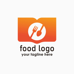 food book tutorial logo design concept, food icon design vector, restaurant menu icon logo