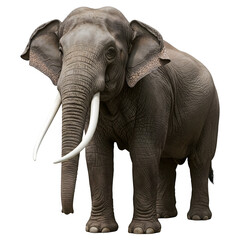 Fototapeta premium Majestic Elephant Portrait: An imposing Asian elephant stands tall, its immense frame and ivory tusks a testament to the magnificence of the animal kingdom.