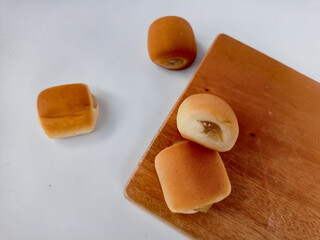 small cheese bread isolated on white background